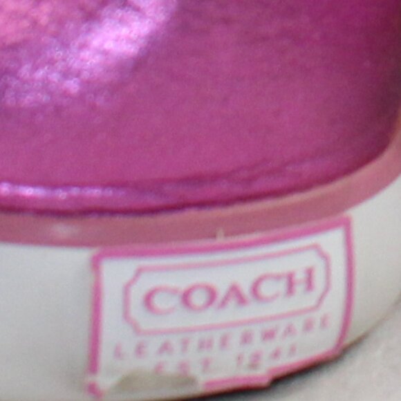 Coach Barrett Graffiti Abstract Op Art Logo Metallic Pink Low Sneaker, Size 10 - Picture 12 of 12